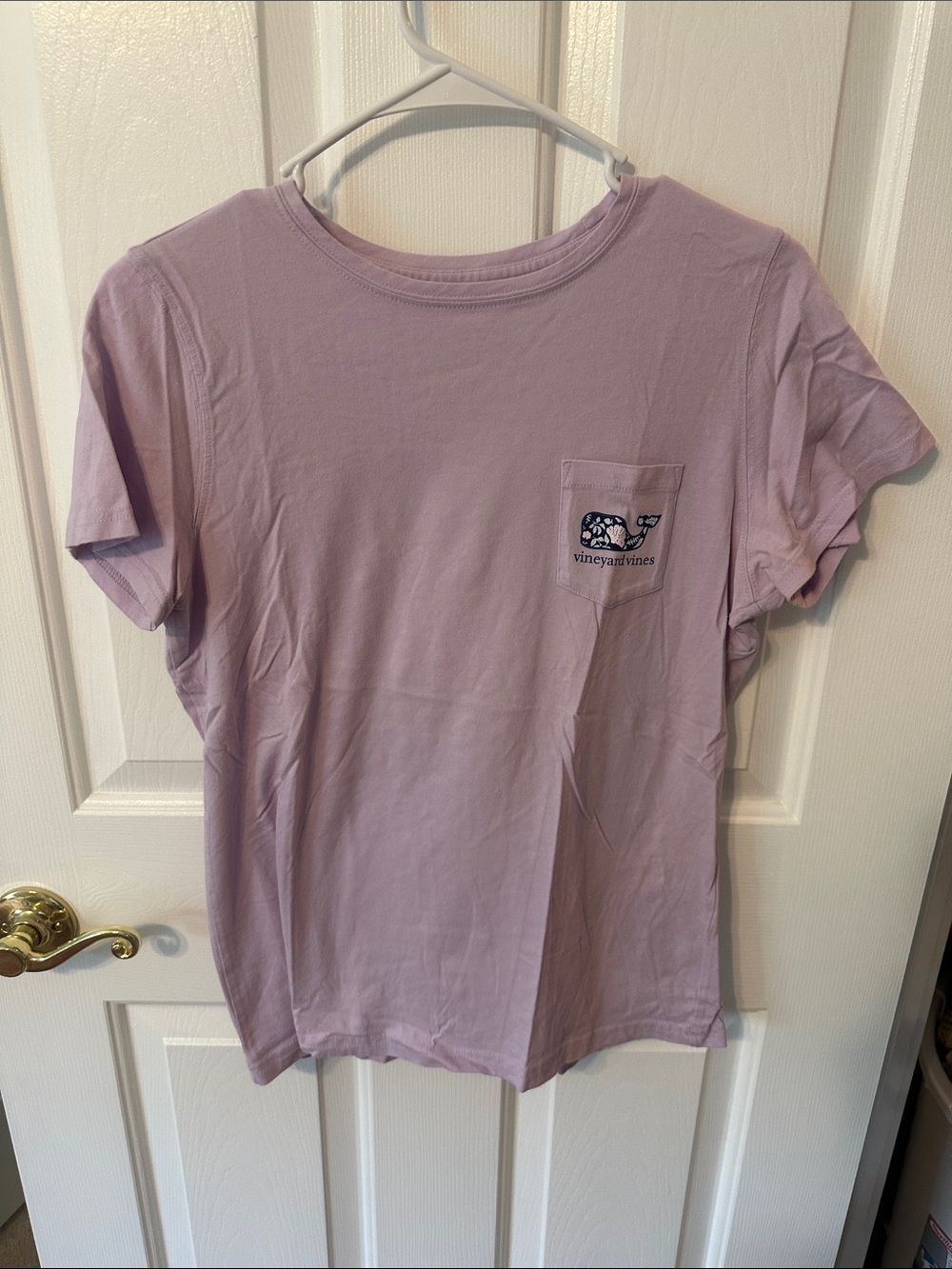 Vineyard Vines Lilac Pocket Tee with Shell Pattern